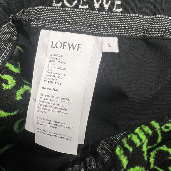 Loewe Anagram Fleece Shorts Green Black mens small - Picture 6 of 6